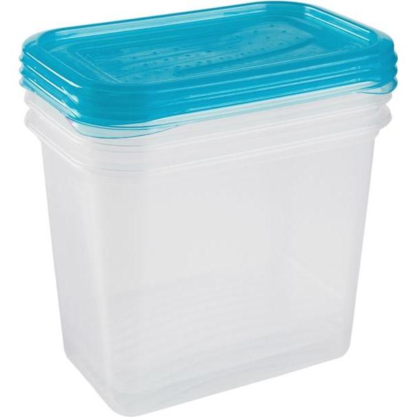 keeeper Frischhaltedose "fredo fresh", 1,0 Liter, eckig Unterteil: transparent, Deckel: blau, Deckel mit Eck, Vorratsbeh...