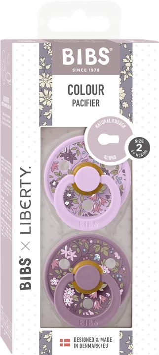 Bibs Colour x Liberty Nuggi 2 PACK Latex Chamomile Lawn Round 6-12m Violet Sky Mix (2 x, 6 - 12 Monate)