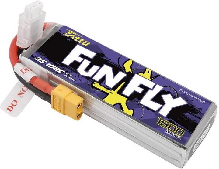 Actual product image Tattu RC Battery LiPo 1800 mAh 11.1 V 100C Funfly (11.10 V, 1800 mAh)