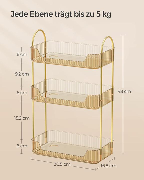 Actual product image Songmics Make-up Organizer mit 3 Ebenen