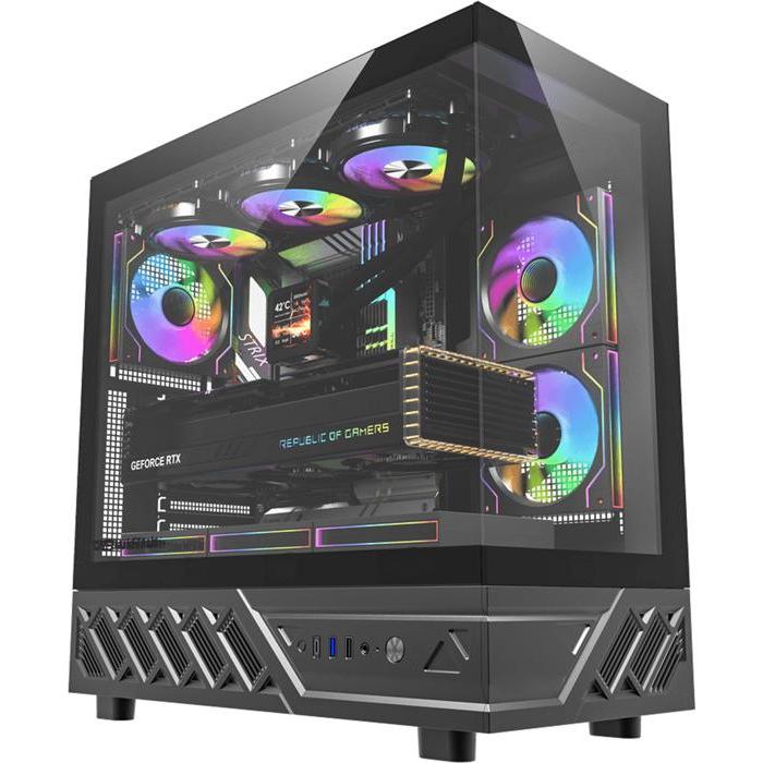 Darkflash Tech DarkFlash DS950 computer case (black) + 6 fans, Case PC, Nero