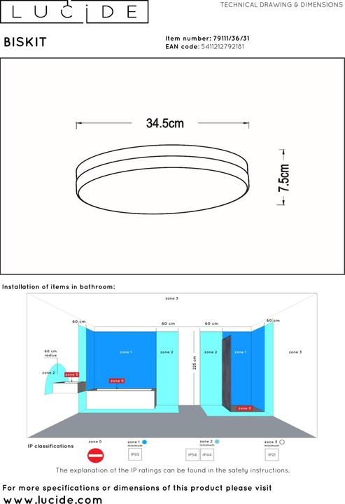 Actual product image Lucide Biskit (1500 lm)