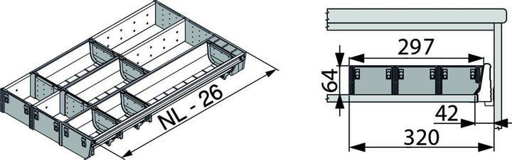 Produktbild Blum Facheinteilung-Set für TANDEMBOX ORGA-LINE 297