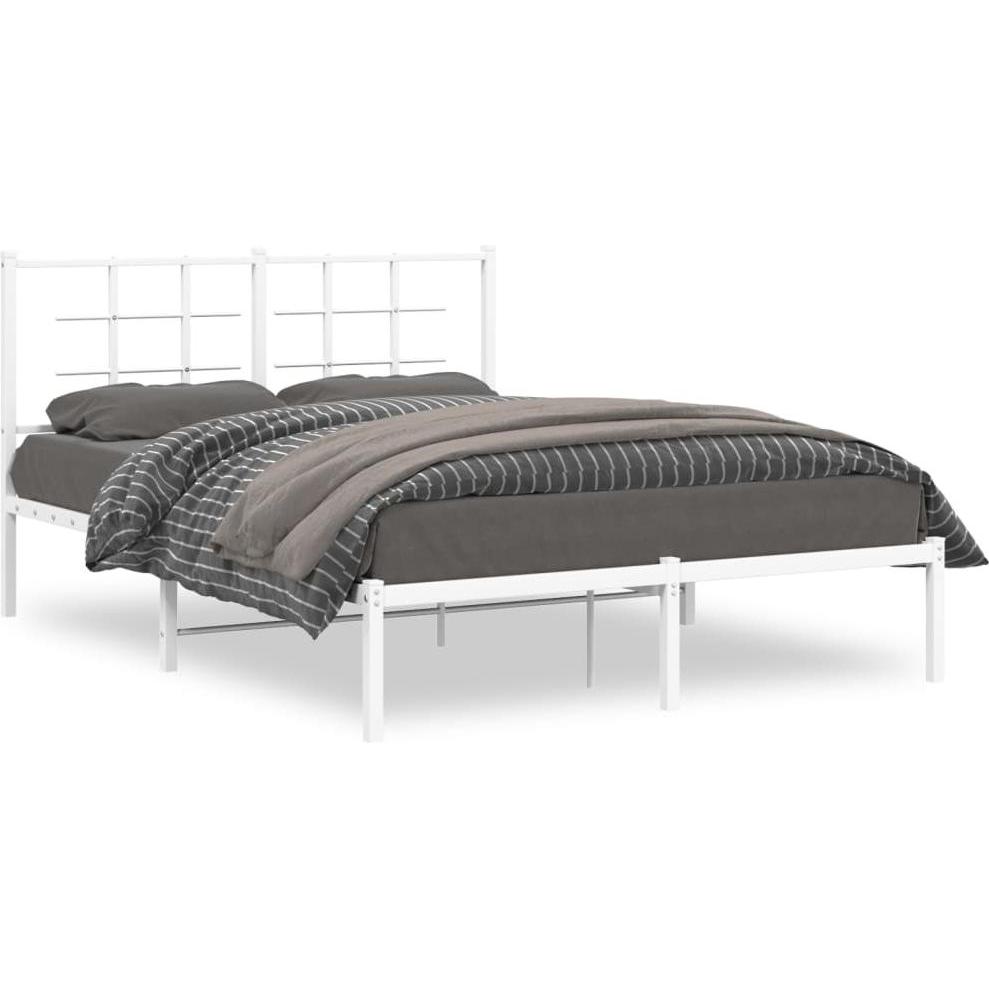VidaXL, Bett, Bettgestell mit Kopfteil (140 x 190 cm)