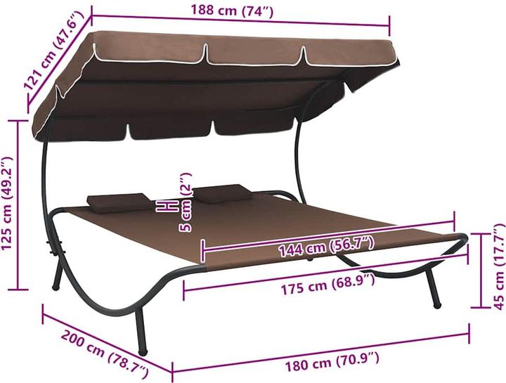 Produktbild vidaXL Sonnenliege (200 cm)