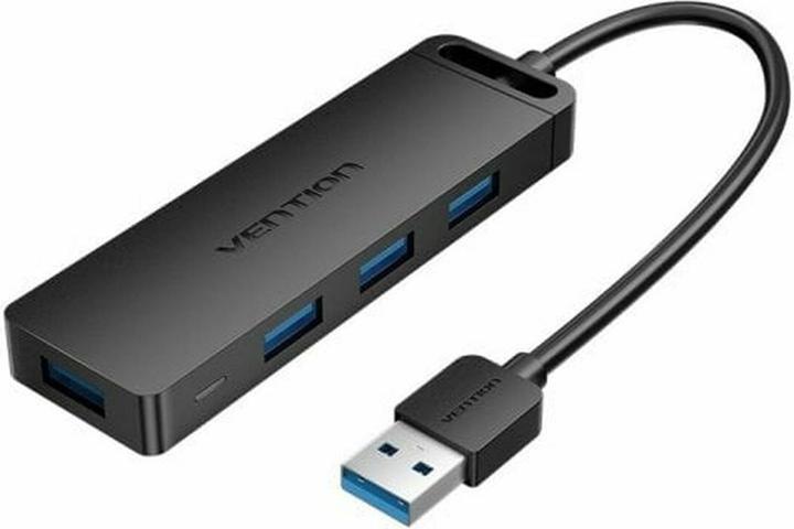 Produktbild Vention USB2.0 to USB2.0 x 4 Hub with Power supply Black 0.15m (USB-C, 4 Ports)