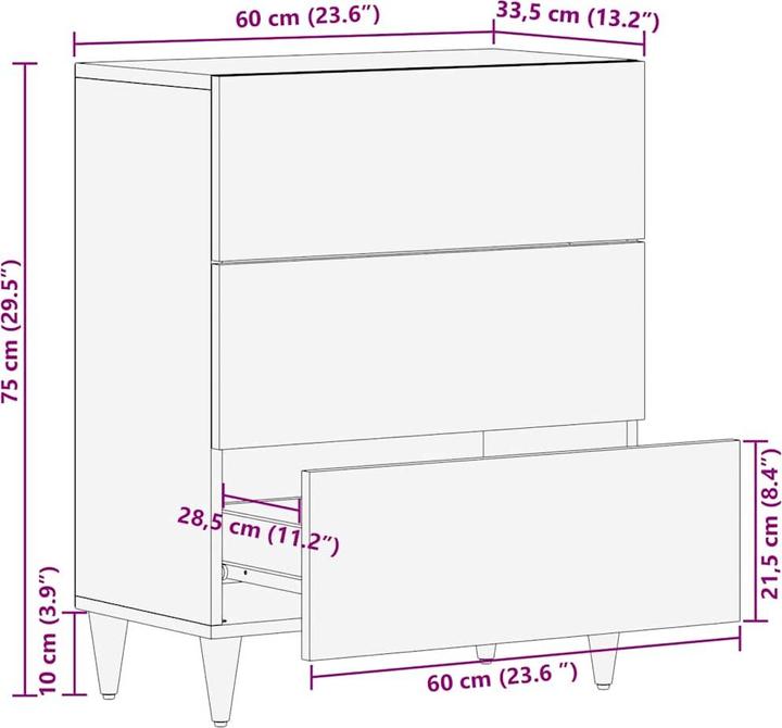 Image du produit vidaXL Sideboard (60 x 33.50 x 75 cm)