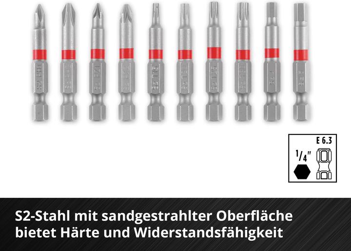 Produktbild Einhell Bit-Set, 118623, Karabiner, 10-teilig (Innensechskant)