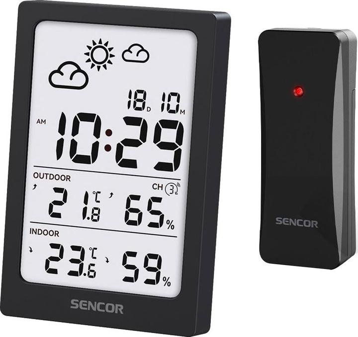 Actual product image Sencor SWS 2300 B Wetterstation schwarz / LCD / Funksensor