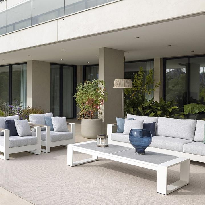 Produktbild Les Jardins Lampadaire Rop&Strip alu muscade et corde Réglable 2 hauteurs TECKA93