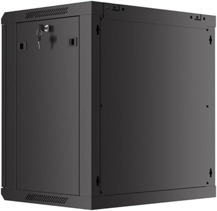 Produktbild Lanberg Nástěnná jednodílná skříň 19", 12U/600x450, (v rozloženém stavu), perforované dveře, černá (12 HE, 19 Zoll Rack)