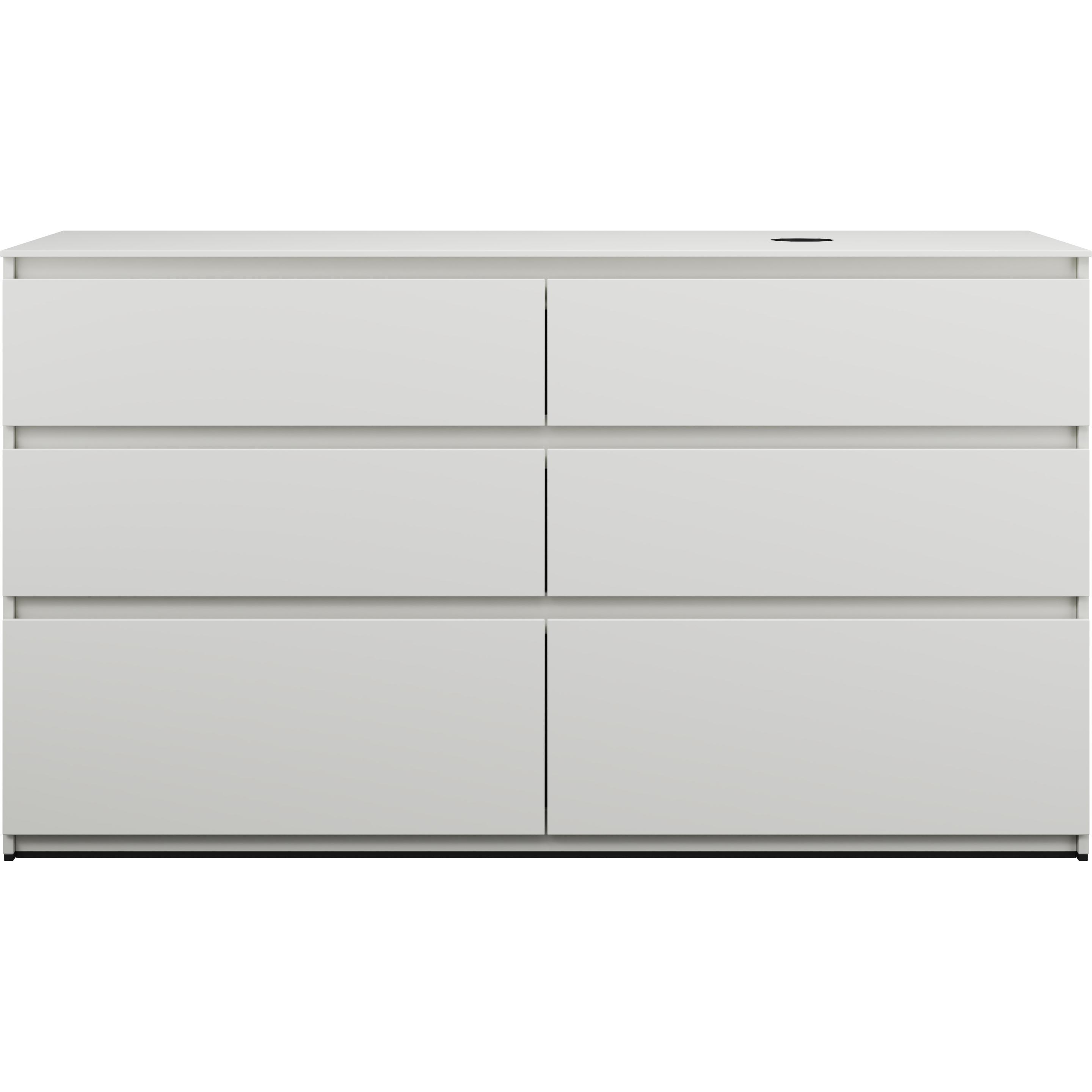 burgbad, Waschbeckenunterschrank, Lin20 Waschtischunterschrank inklusive Konsolenplatte,Beckenausschnitt rechts, 6 Auszü...