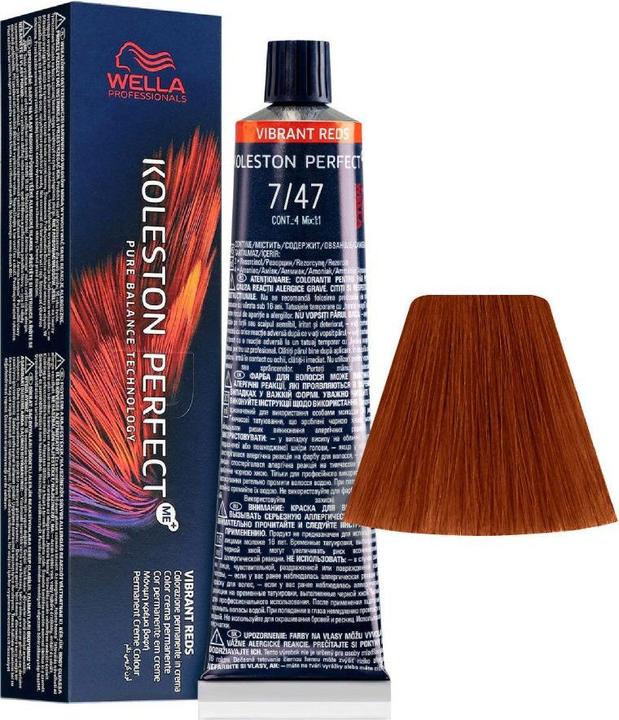 Wella Professionals Koleston Perfect Me Permanent Hair Dye 747 Medium Blonde Red Brown - 60 Ml (7, 47 Medium blonde red-brown)