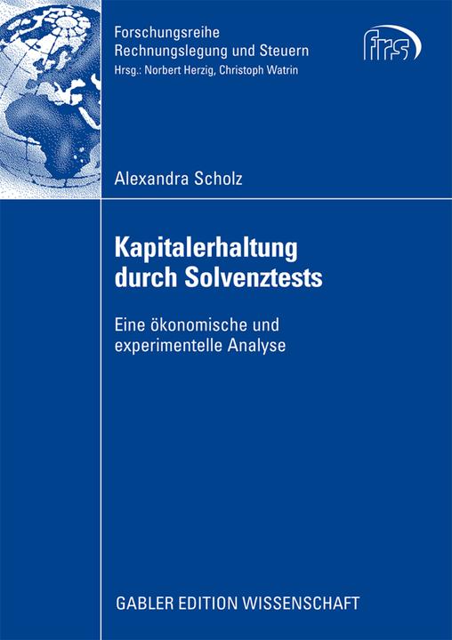 Produktbild Kapitalerhaltung durch Solvenztests (Deutsch, Alexandra Scholz, 2008)