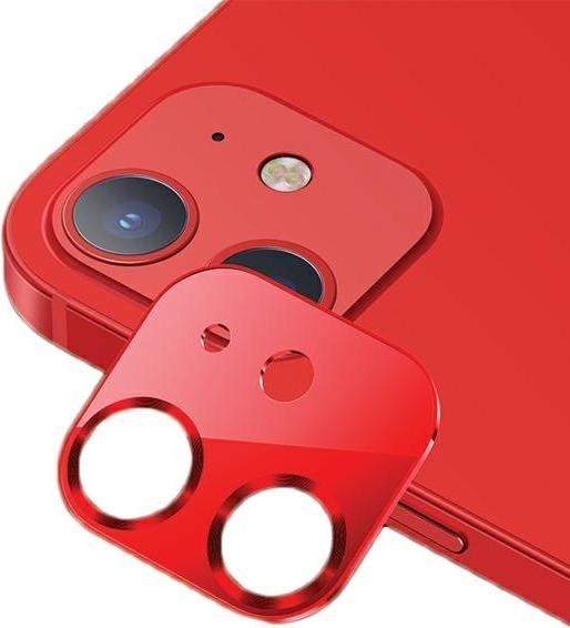 Produktbild Usams Camera Lens Glass iPhone 12 mini metal czerwonyred BH706JTT03 USBH706 (1 Stück, Apple iPhone 12 mini)