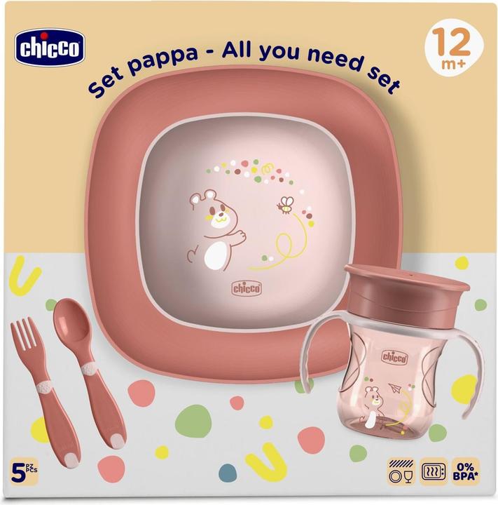 Actual product image Chicco Mahlzeit Geschenk-Set - PINK - 12m+