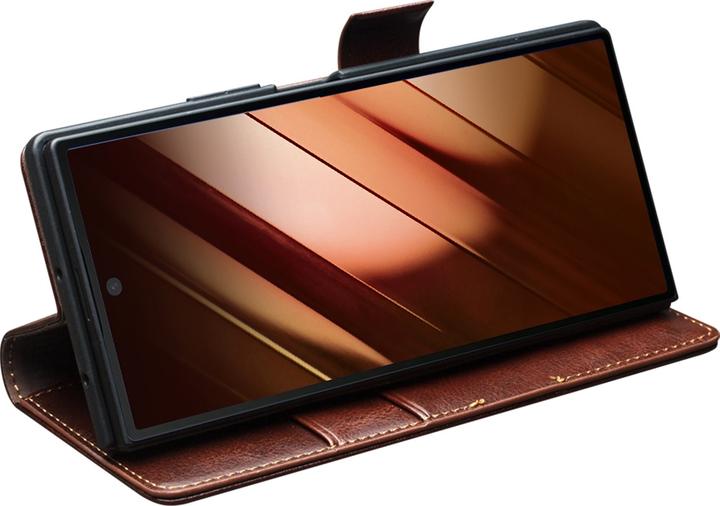 Image du produit QiAlino Fourre Flip cuir véritable avec fermeture magnétique foncé (Samsung Galaxy Z Fold7)