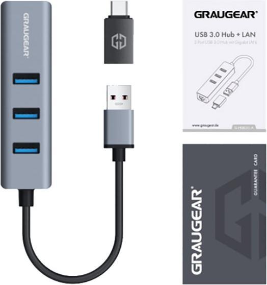Actual product image Graugear G-HUB31L-AC (USB-A, USB-C, 4 ports)
