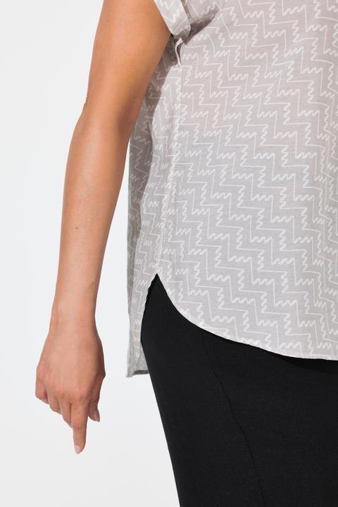 Immagine prodotto Ulla Popken Blusa a tunica con stampa grafica, scollo a tunica e mezze maniche (42, 44)