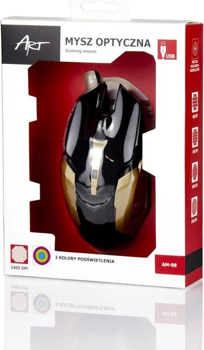 Image du produit Art MYART AM-98 Souris de jeu optique 2400DPI USB AM-98 (Filaire)