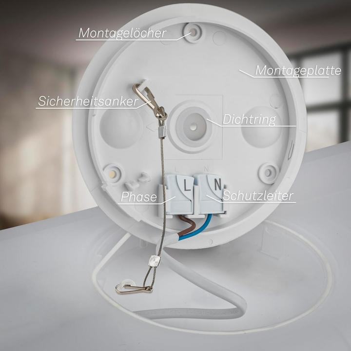 Produktbild Briloner Ultraflaches LED Panel mit Backlight + Microwave, IP44, Weiss (4800 lm)