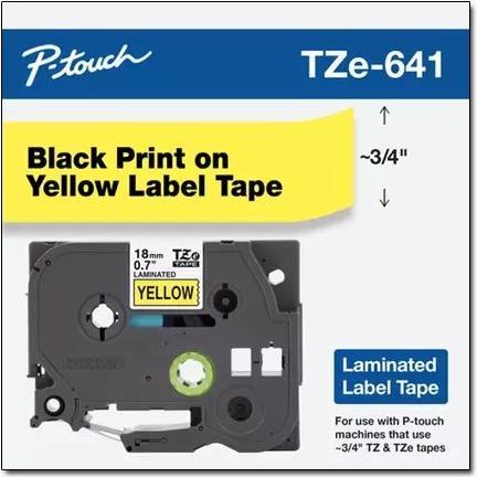 Productafbeelding Brother Tze641 Label Making Tape (2.50 cm, Geel)