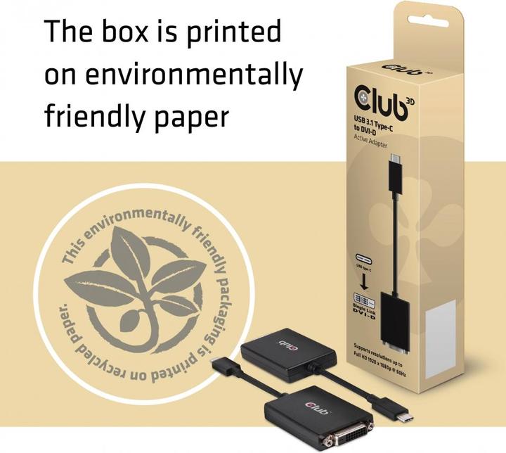 Actual product image Club 3D Active USB 3.1 Typ C to (DVI, 10 cm)