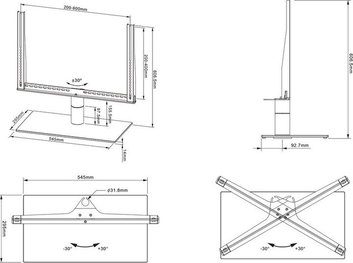 Produktbild Multibrackets M TABLESTAND L, 46 - 60", max. 40kg (Tisch, 60")