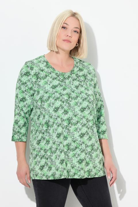 Produktbild Ulla Popken Shirt, Blüten, A-Linie, Rundhals, 3/4-Arm (42, 44)