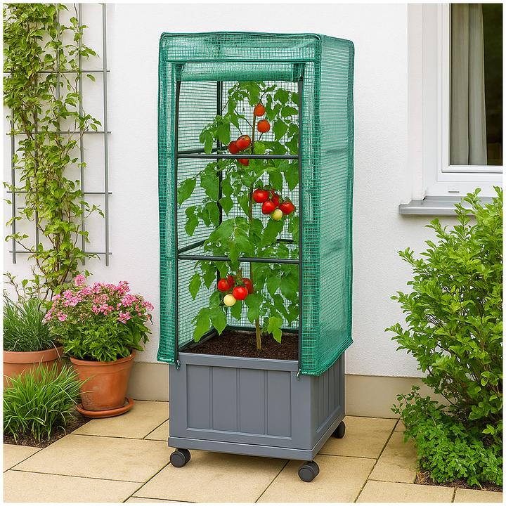 Produktbild HTI-Living Pflanzkübel mit Rankgitter und Folienabdeckung Nessa 30x30 cm