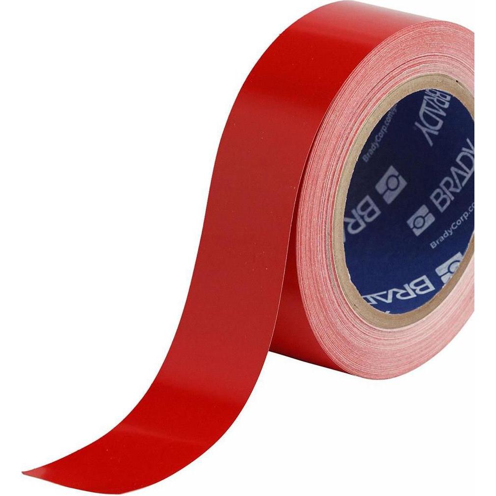 Brady, Etiketten, B-3, Bodenmarkierbänder, Vinyl, Rot, 50.80 mm x 30.48 m