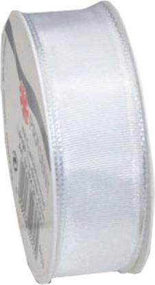 Produktbild Präsent Geschenkband Lyon 25mmx3m weiss, Seidenband (Geschenkband)