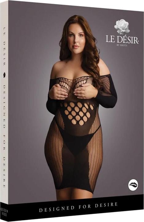Actual product image Le Désir Contrast Net Long Sleeved Mini Dress (5XL, XXL)