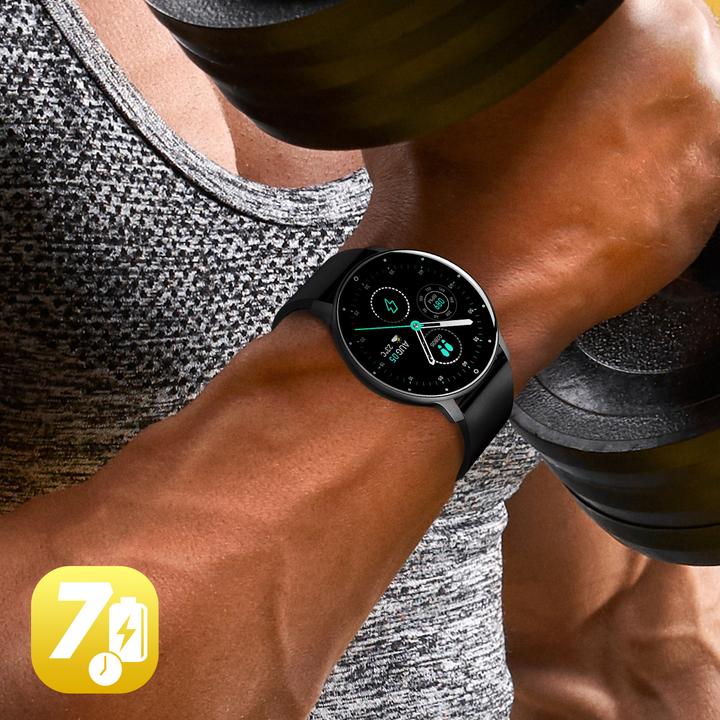 Actual product image North Edge Smartwatch with activity tracker, silicone strap - Black