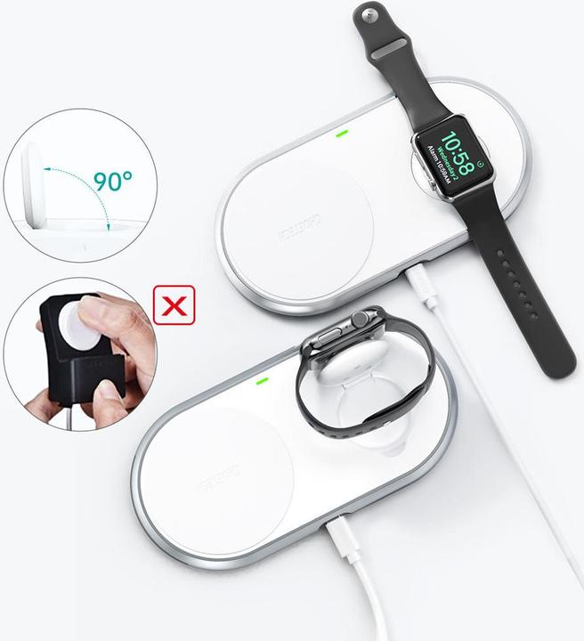 Actual product image Choetech Qi 2in1 wireless charger for smartphones (10 W)