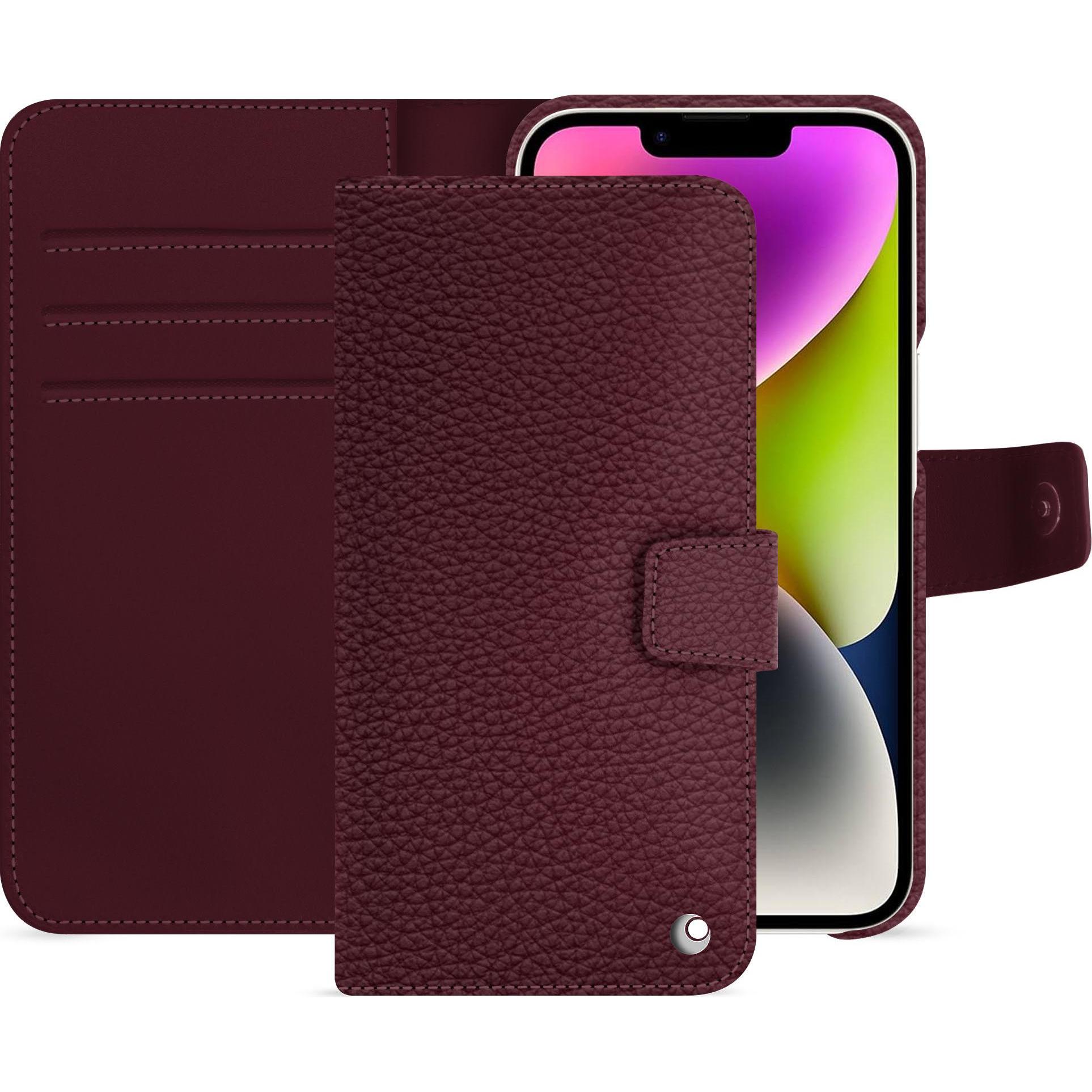 Noreve Lederschutzhülle Apple iPhone 15 Plus (Apple iPhone 15 Plus), Smartphone Hülle, Violett