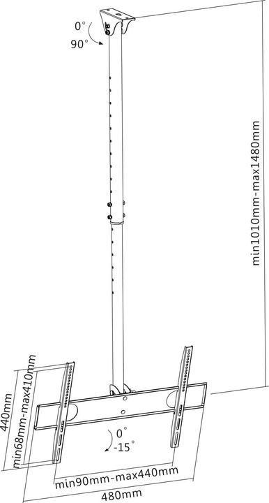 Produktbild InLine Befestigungskit (Deckenhalterung) für flat panel - Bildschirmgrösse: 58-107 cm (2 (Decke)
