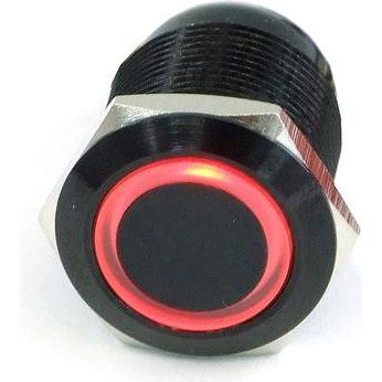 Phobya Vandalismus Klingeltaster 19mm, mit Schraubkontakten, Taster + Schalter, Schwarz