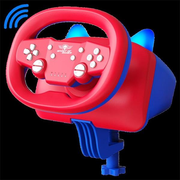 Spirit Of Gamer Kormány - RACE WHEEL PRO AIR (PC/PS3/PS4/Switch/Android kompatibilis, piros/kék) (Android, PC, PS3, PS4, Switch), Controller gaming, B