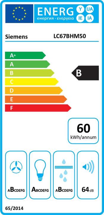 Energie-Label Siemens LC67BHM50 (Wandhaube)