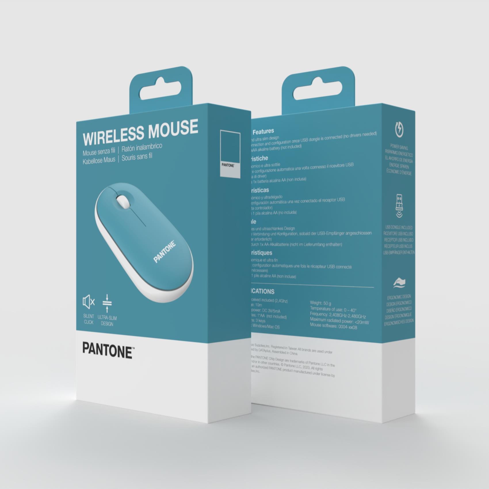 Thumbnail - Pantone Maus mit Dongle (Kabellos), Maus, Blau
