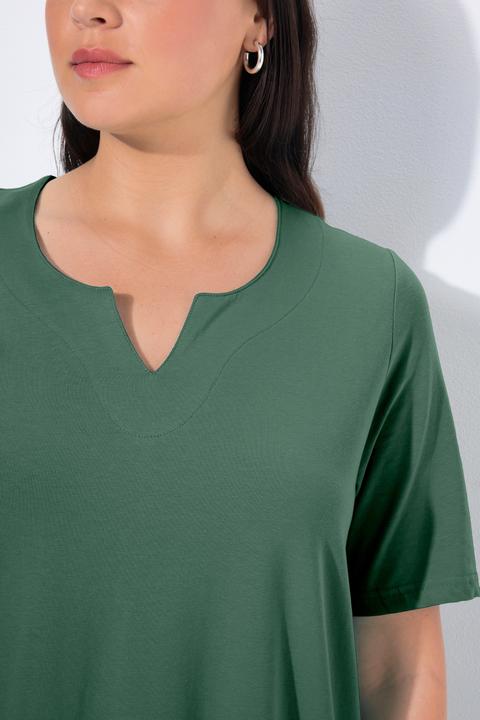 Actual product image Ulla Popken Essential Notch Neck Stretch Tee (62)