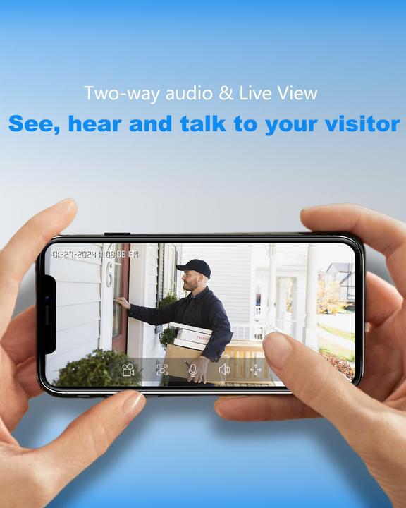 Produktbild Ucocare Kabellose Video-Türklingel mit Kamera, 2K FHD (App, WLAN)