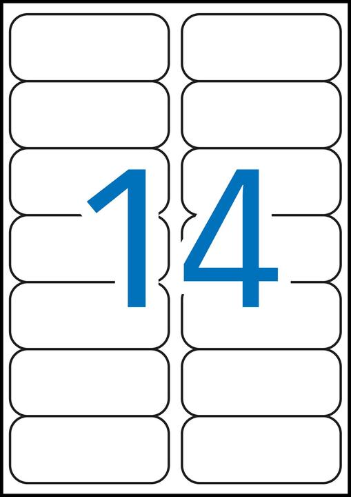 Actual product image Agipa Weatherproof foil labels, 99.1 x 38.1 mm, whiteá