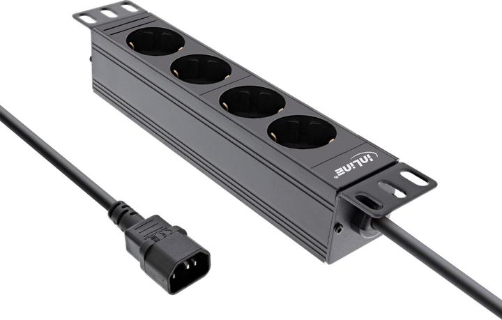 Produktbild InLine 10" Steckdosenleiste (4 x, C14, 2 m)
