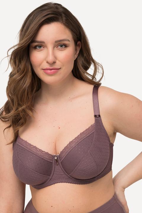 Produktbild Ulla Popken Bügel-BH, Jacquard, Spitzenkante, Cup C - G (85 C)