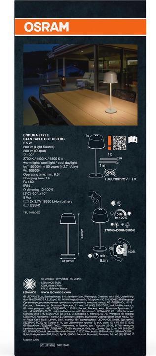 Actual product image Osram Endura Style Table CCT USB Beige (200 lm)
