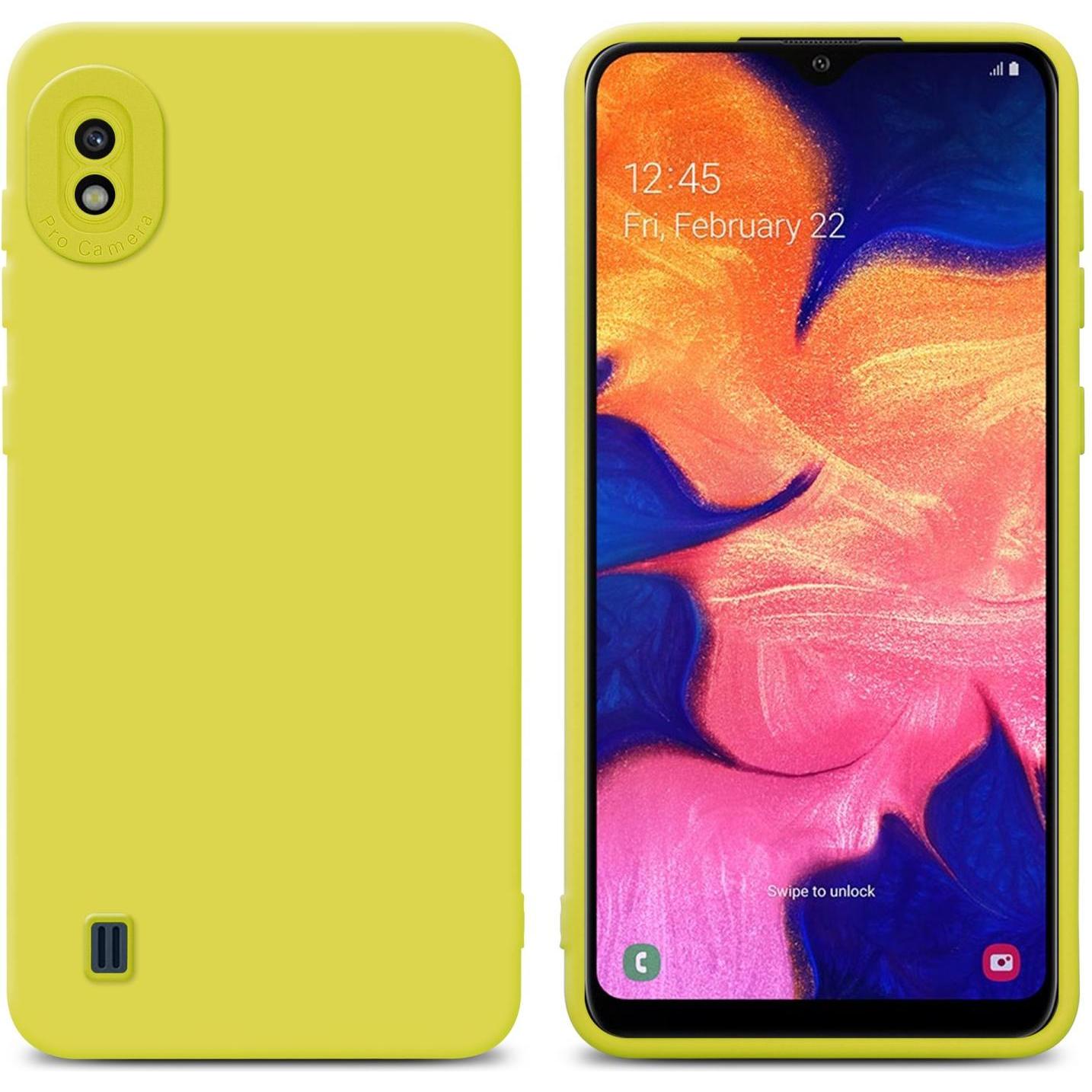 Cadorabo Hülle für Samsung Galaxy A10 im TPU Fluid LM162 Style (Samsung Galaxy A10), Smartphone Hülle, Gelb