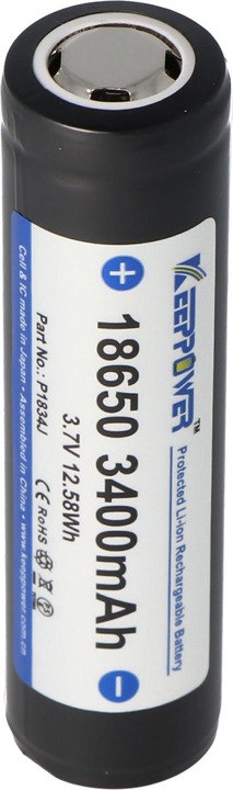 Keeppower Akku 18650 geschützt (Flat Top) (1 Stk., 18650, 3400 mAh)