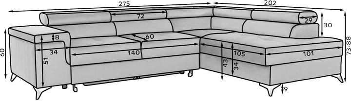 Actual product image ELTAP Eridano (Sofa bed, Corner sofa, 4-seater)